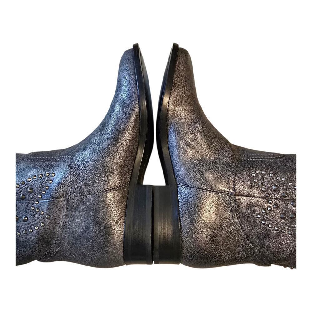 Frye & Co. Womens Tall Phoenix Distressed Studded Boots Size 6M Pewter Festival - Picture 8 of 10